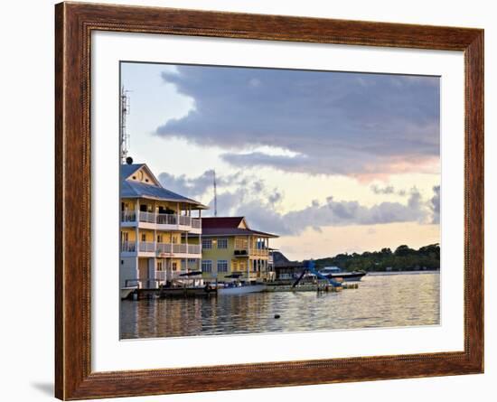 Waterfront Hotels, Colon Island (Isla Colon), Bocas Del Toro Province, Panama, Central America-Jane Sweeney-Framed Photographic Print