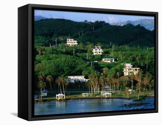 Waterfront Houses, Inarajan, Guam-John Elk III-Framed Premier Image Canvas