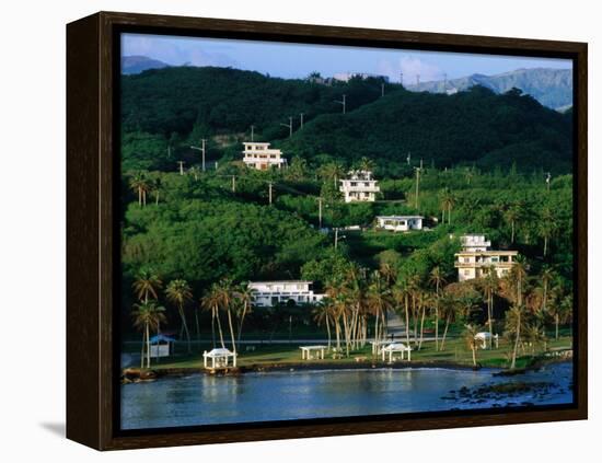 Waterfront Houses, Inarajan, Guam-John Elk III-Framed Premier Image Canvas