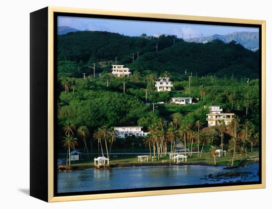 Waterfront Houses, Inarajan, Guam-John Elk III-Framed Premier Image Canvas