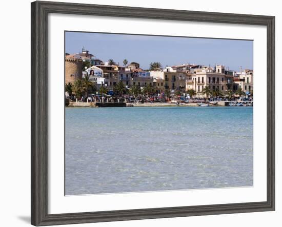 Waterfront, Mondello, Palermo, Sicily, Italy, Mediterranean, Europe-Martin Child-Framed Photographic Print