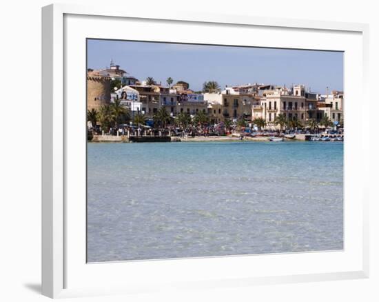 Waterfront, Mondello, Palermo, Sicily, Italy, Mediterranean, Europe-Martin Child-Framed Photographic Print