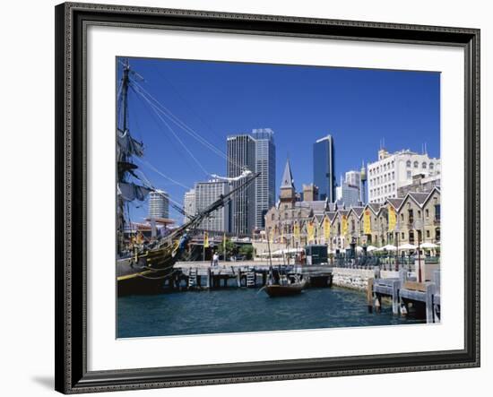 Waterfront of the Historical District of the Rocks, Sydney, New South Wales (N.S.W.), Australia-Fraser Hall-Framed Photographic Print