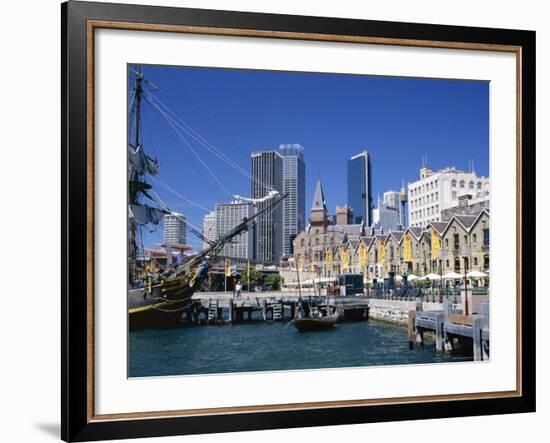 Waterfront of the Historical District of the Rocks, Sydney, New South Wales (N.S.W.), Australia-Fraser Hall-Framed Photographic Print