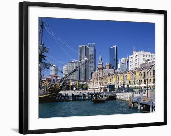 Waterfront of the Historical District of the Rocks, Sydney, New South Wales (N.S.W.), Australia-Fraser Hall-Framed Photographic Print