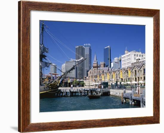 Waterfront of the Historical District of the Rocks, Sydney, New South Wales (N.S.W.), Australia-Fraser Hall-Framed Photographic Print