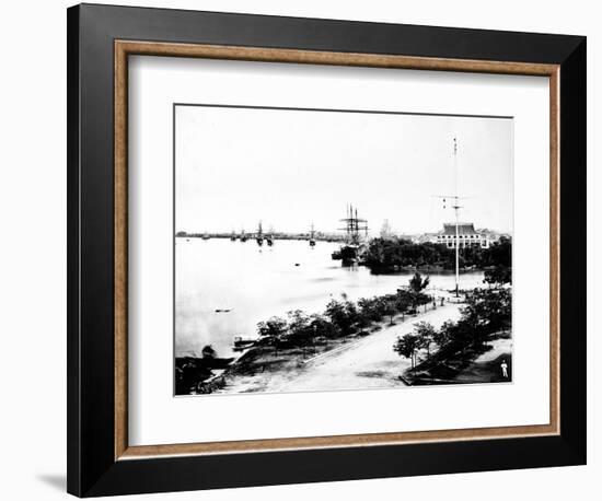 Waterfront, Saigon, C.1870s-null-Framed Photographic Print