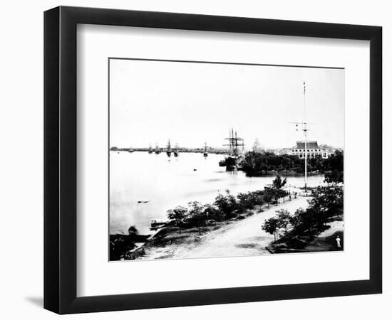 Waterfront, Saigon, C.1870s-null-Framed Photographic Print