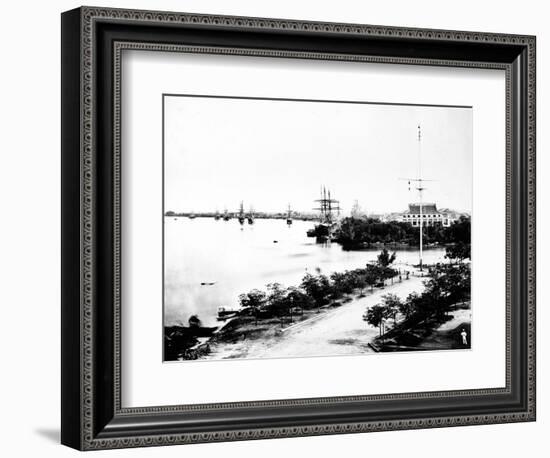 Waterfront, Saigon, C.1870s-null-Framed Photographic Print