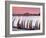 Waterfront Scene at Huanchaco in Peru, Locals Relax Next to Totora Boats Stacked Along the Beach-Andrew Watson-Framed Photographic Print