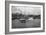 Waterfront Scene with Ships of Seattle, WA Photograph - Seattle, WA-Lantern Press-Framed Art Print