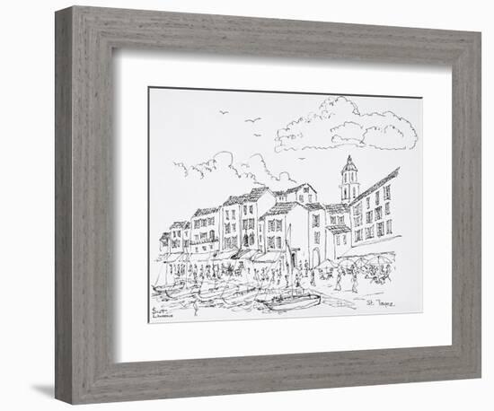 Waterfront scenic, Saint-Tropez, French Riviera, France-Richard Lawrence-Framed Photographic Print