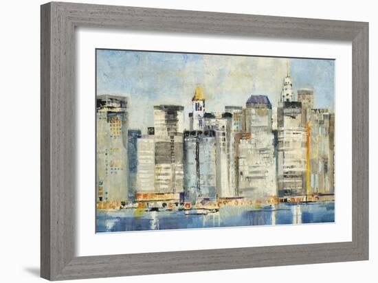 Waterfront Skyline-Jill Martin-Framed Art Print
