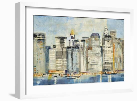 Waterfront Skyline-Jill Martin-Framed Art Print