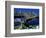 Waterfront View at Night, Washington, USA-William Sutton-Framed Photographic Print