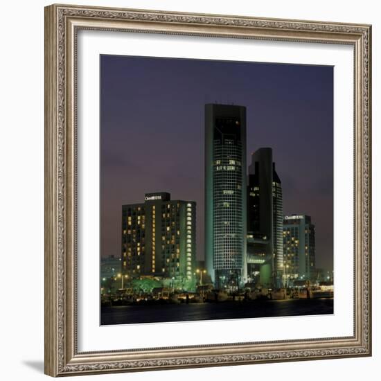 Waterfront View of City Skyline, Corpus Christi, Texas-Walter Bibikow-Framed Photographic Print