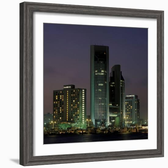 Waterfront View of City Skyline, Corpus Christi, Texas-Walter Bibikow-Framed Photographic Print