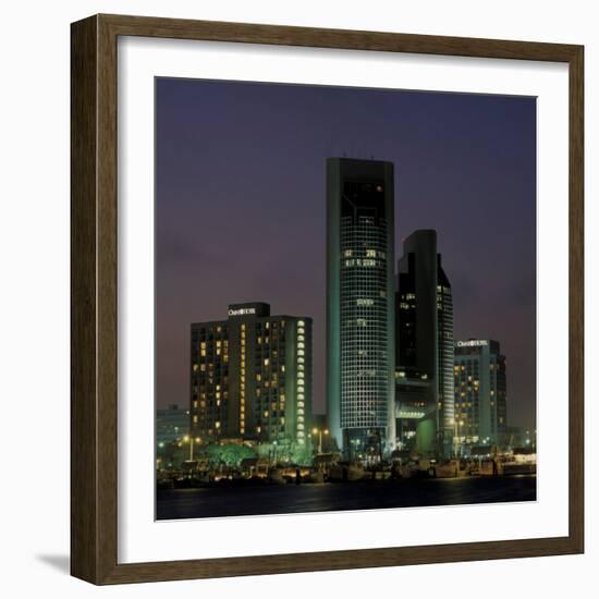 Waterfront View of City Skyline, Corpus Christi, Texas-Walter Bibikow-Framed Photographic Print