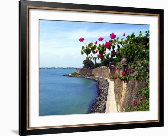 Waterfront Walkway, Fort San Felipe Del Morro, San Juan, Puerto Rico, USA, Caribbean-Miva Stock-Framed Photographic Print