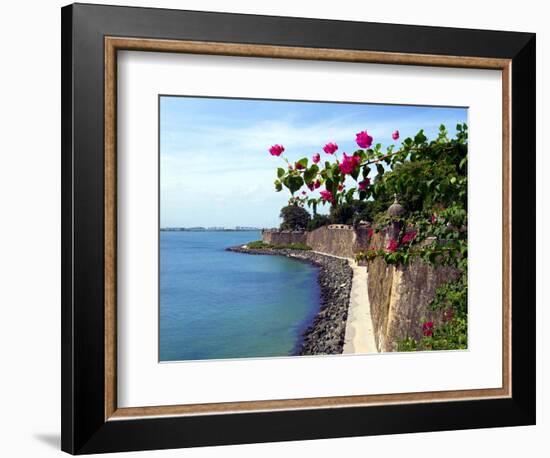 Waterfront Walkway, Fort San Felipe Del Morro, San Juan, Puerto Rico, USA, Caribbean-Miva Stock-Framed Photographic Print