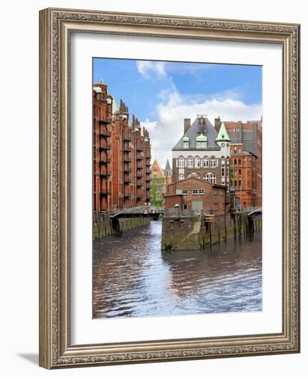 Waterfront Warehouses and Lofts in the Speicherstadt Warehouse District of Hamburg, Germany,-Miva Stock-Framed Photographic Print