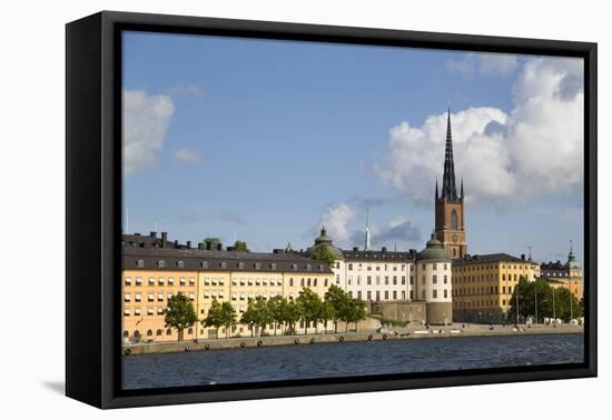 Waterfront with Riddarholmen Church in background, Gamla Stan, Stockholm, Sweden, Scandinavia, Euro-Richard Maschmeyer-Framed Premier Image Canvas