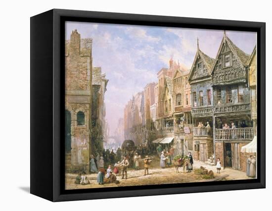 Watergate Street, Looking Towards Eastgate, Chester, c.1870-Louise J. Rayner-Framed Premier Image Canvas
