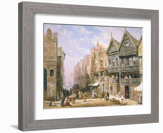 Watergate Street, Looking Towards Eastgate, Chester, c.1870-Louise J. Rayner-Framed Giclee Print