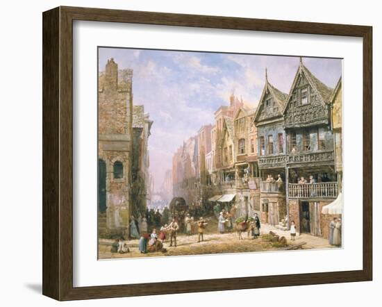 Watergate Street, Looking Towards Eastgate, Chester, c.1870-Louise J. Rayner-Framed Giclee Print