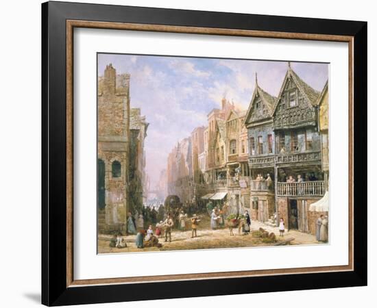 Watergate Street, Looking Towards Eastgate, Chester, c.1870-Louise J. Rayner-Framed Giclee Print