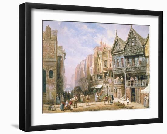 Watergate Street, Looking Towards Eastgate, Chester, c.1870-Louise J. Rayner-Framed Giclee Print