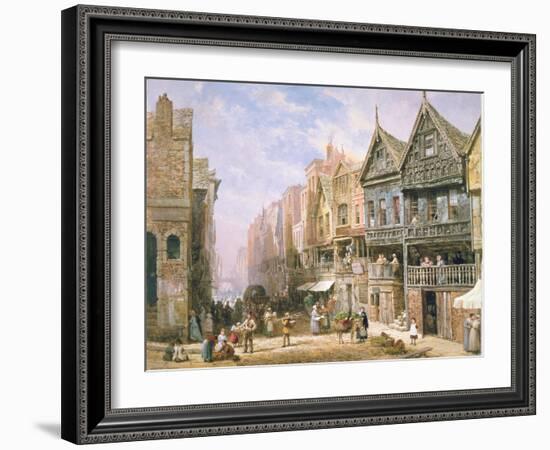 Watergate Street, Looking Towards Eastgate, Chester, c.1870-Louise J. Rayner-Framed Giclee Print