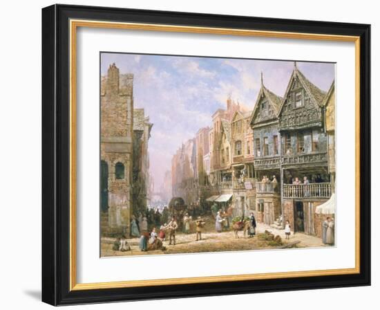 Watergate Street, Looking Towards Eastgate, Chester, c.1870-Louise J. Rayner-Framed Giclee Print