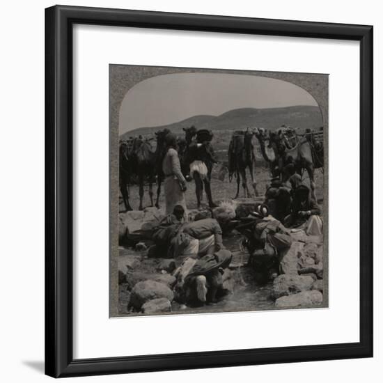 'Watering camels at Jacob's Well', c1900-Unknown-Framed Photographic Print