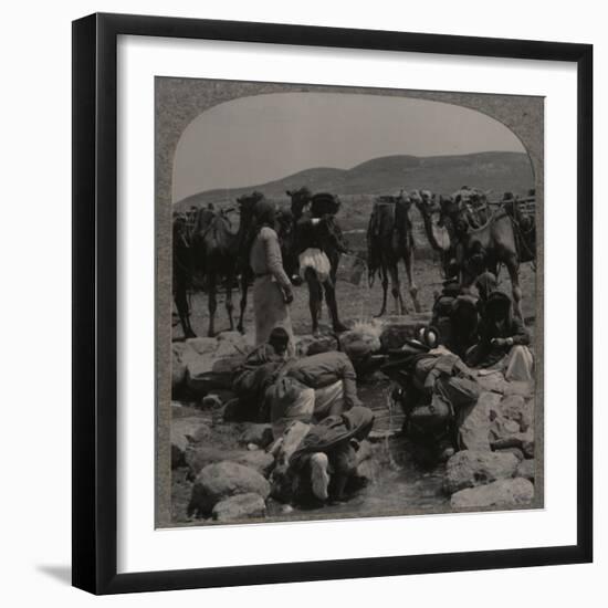 'Watering camels at Jacob's Well', c1900-Unknown-Framed Photographic Print