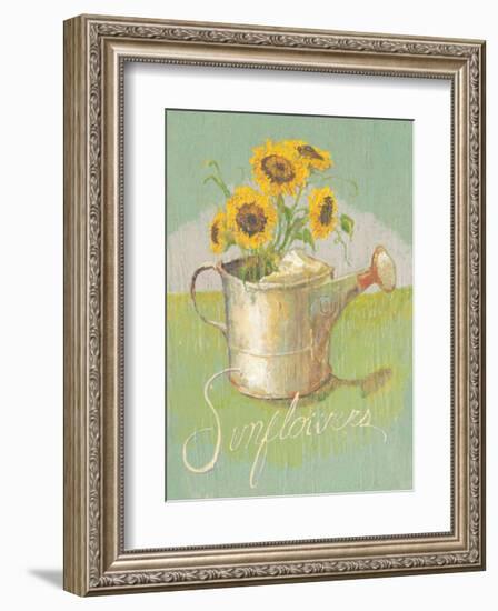 Watering Can with Sunflowers-Thomas LaDuke-Framed Art Print