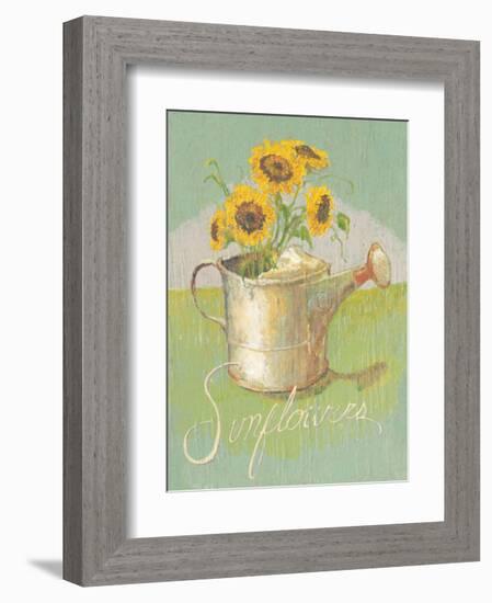 Watering Can with Sunflowers-Thomas LaDuke-Framed Art Print