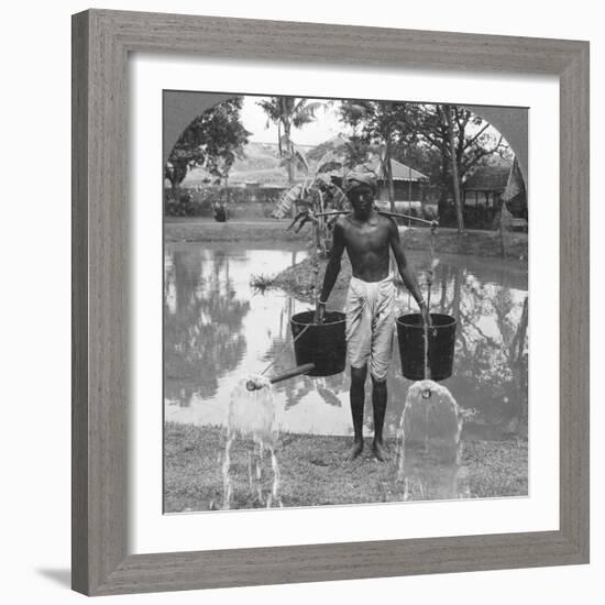 Watering Cans Used for Street Sprinkling, Burma, 1908-null-Framed Photographic Print