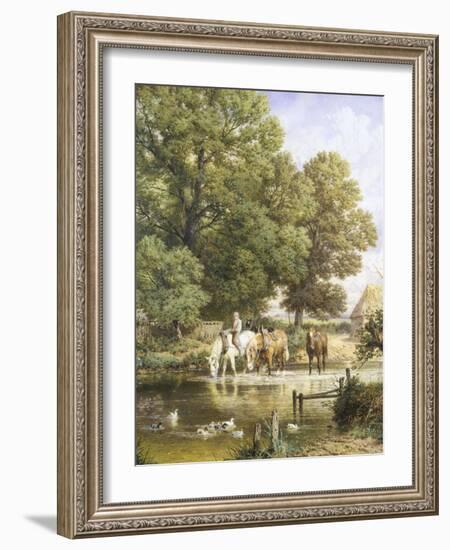 Watering the Horses-Myles Birket Foster-Framed Giclee Print