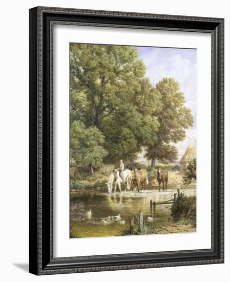 Watering the Horses-Myles Birket Foster-Framed Giclee Print