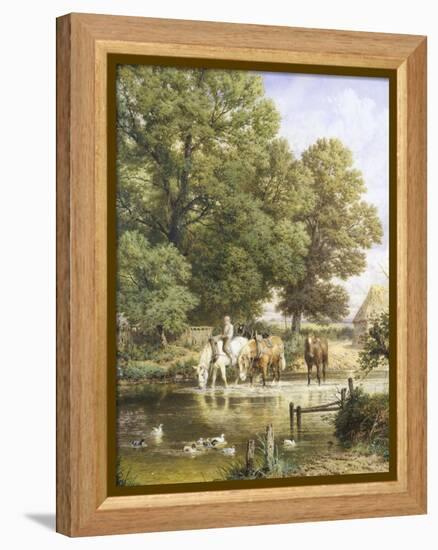 Watering the Horses-Myles Birket Foster-Framed Premier Image Canvas