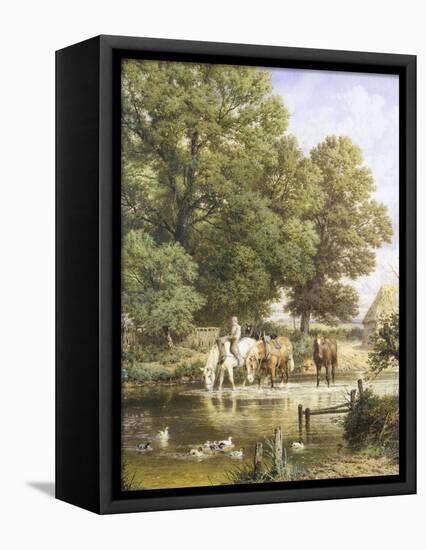 Watering the Horses-Myles Birket Foster-Framed Premier Image Canvas