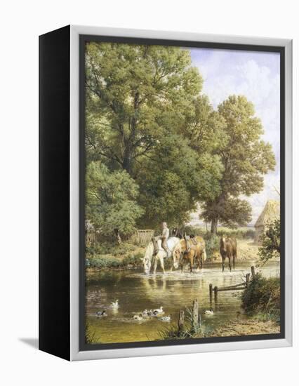 Watering the Horses-Myles Birket Foster-Framed Premier Image Canvas