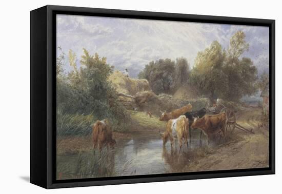 Watering Time-Myles Birket Foster-Framed Premier Image Canvas