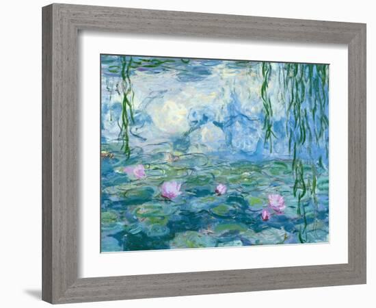 Waterlilies, 1916-19 (Detail)-Claude Monet-Framed Giclee Print