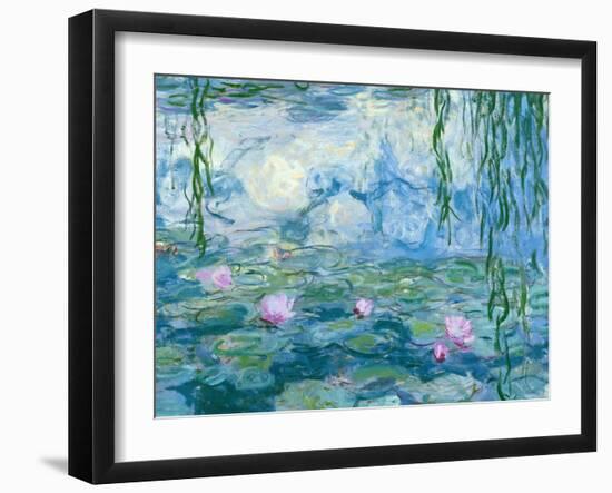 Waterlilies, 1916-19 (Detail)-Claude Monet-Framed Giclee Print