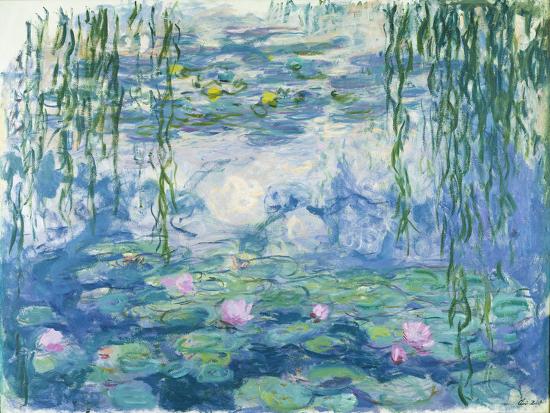 Waterlilies, 1916-19-Claude Monet-Framed Giclee Print