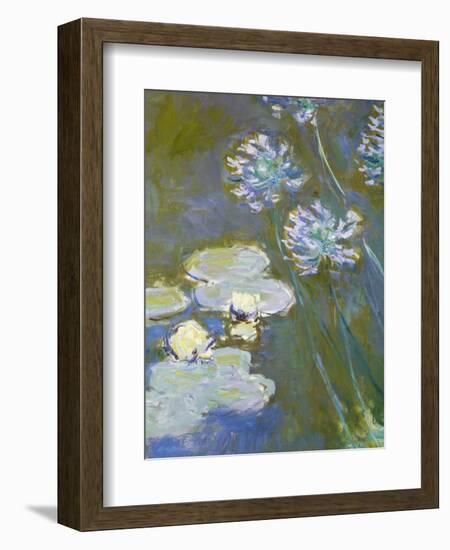 Waterlilies and Agapanthus, 1914-17 (Detail)-Claude Monet-Framed Giclee Print