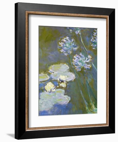 Waterlilies and Agapanthus, 1914-17 (Detail)-Claude Monet-Framed Giclee Print