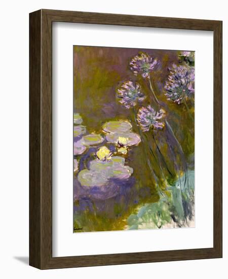 Waterlilies and Agapanthus, 1914-17-Claude Monet-Framed Giclee Print